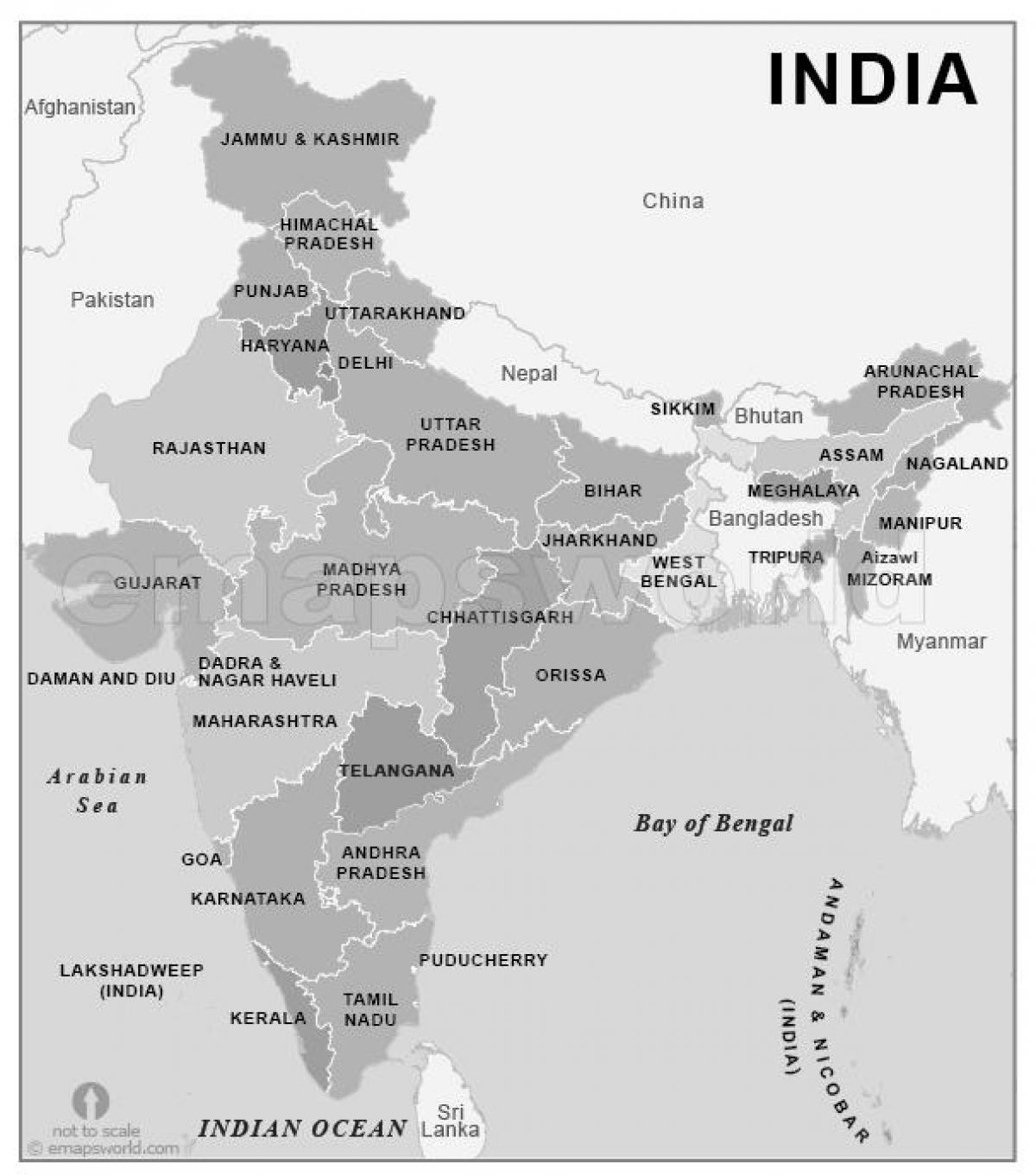 harta asiei alb negru India harta alb   negru  Negru și alb harta India (Asia de Sud   Asia)